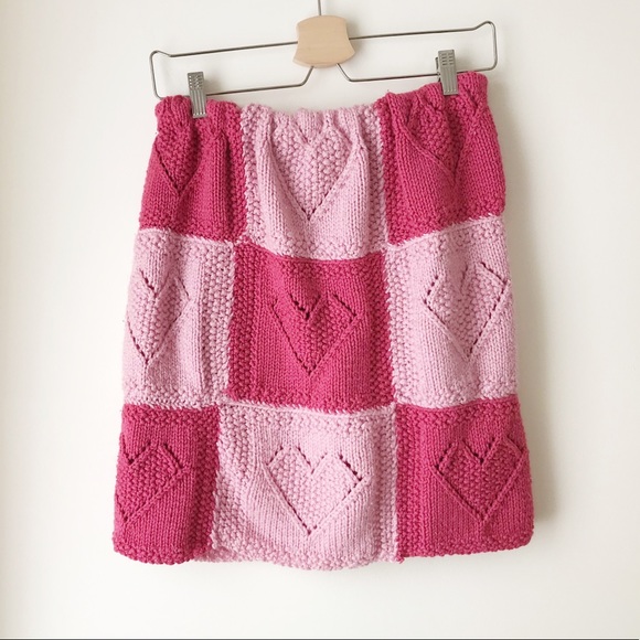 Redesigned heart granny square knit short skirt - Picture 14 of 15